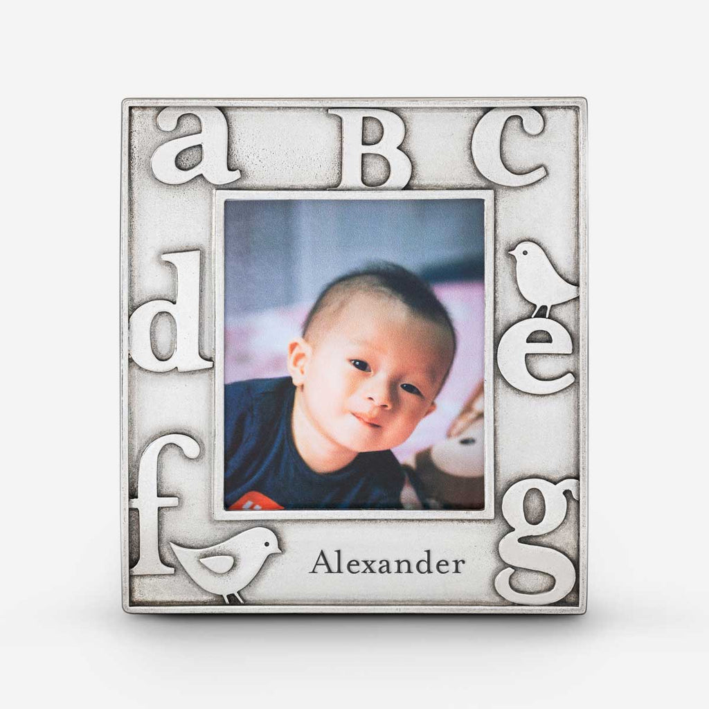 personalized baby picture frame with alphabet