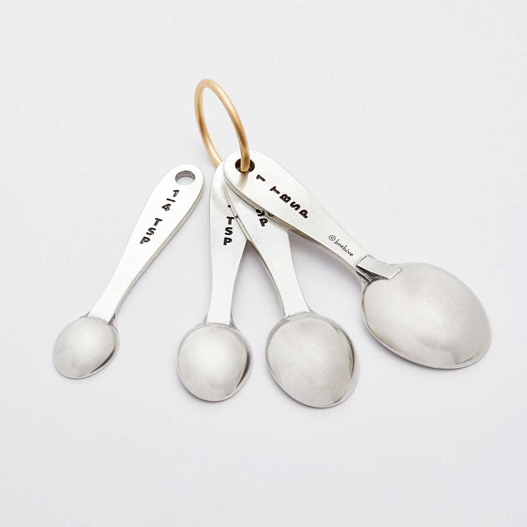 Pewter Measuring Spoons Beehive Handmade