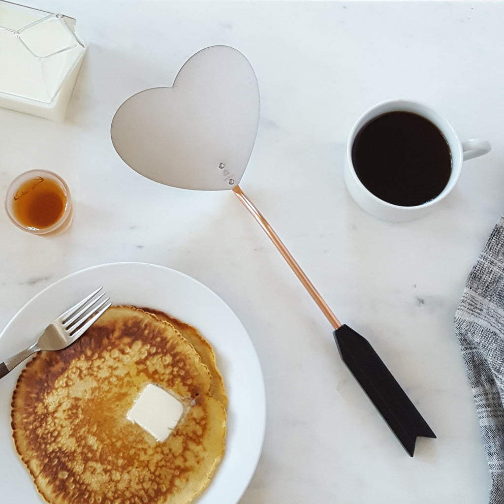 Heart Pancake Spatula Beehive Handmade