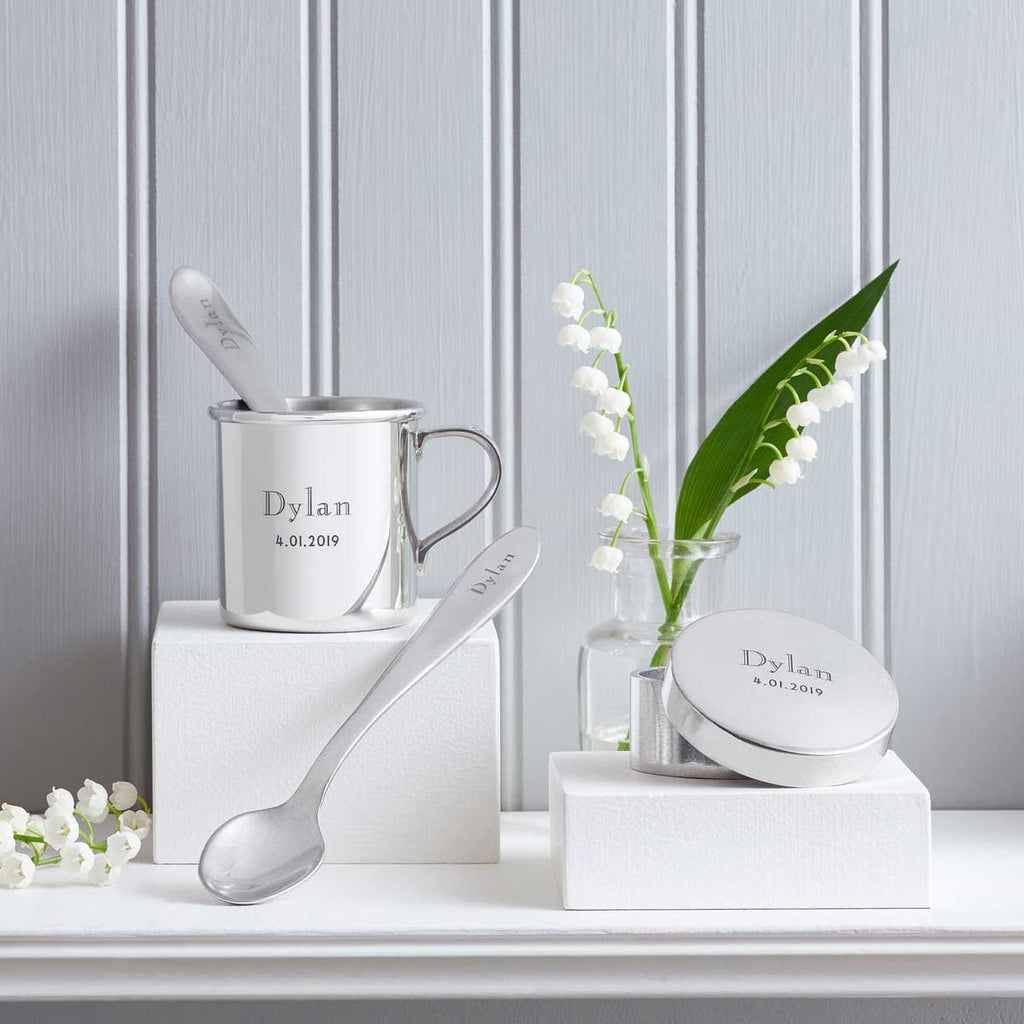 Personalized Heirloom Baby Spoons - Modern Engraving