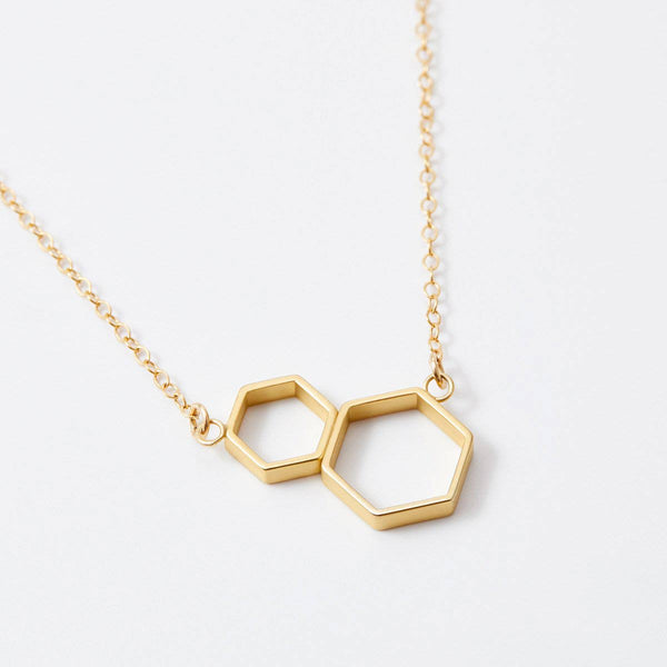 Double Honeycomb Necklace Beehive Handmade