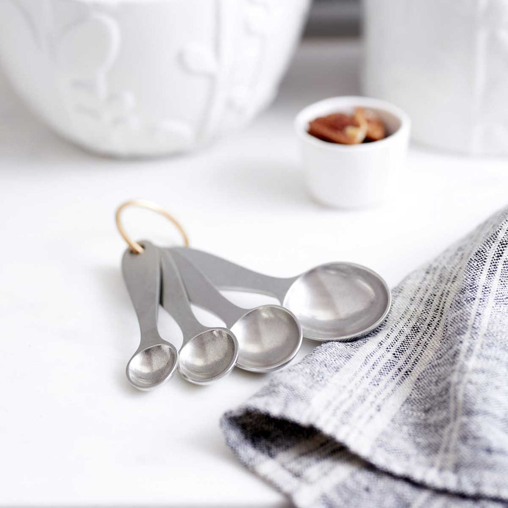 Pewter Measuring Spoons Beehive Handmade