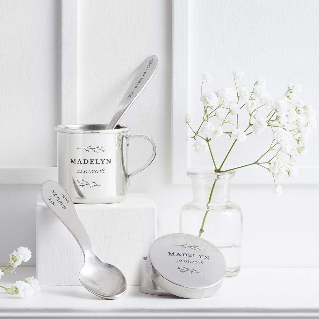 Personalized Heirloom Baby Cup - Botanic