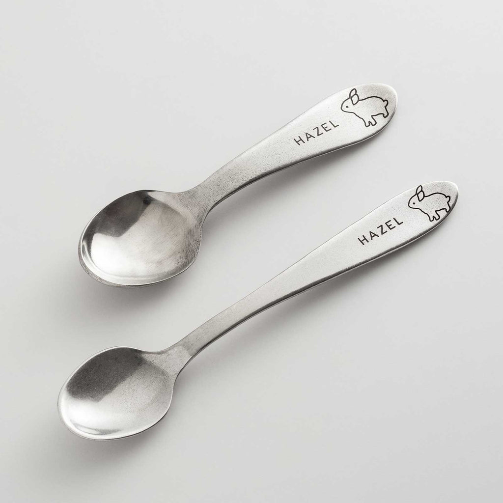Personalized Heirloom Baby Spoons - Bunny