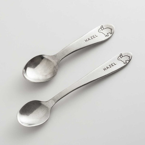 Personalized Heirloom Baby Spoons - Bunny