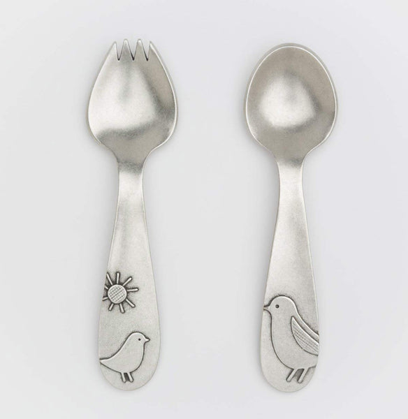 Momma and Baby Bird Spoon Set Beehive Handmade