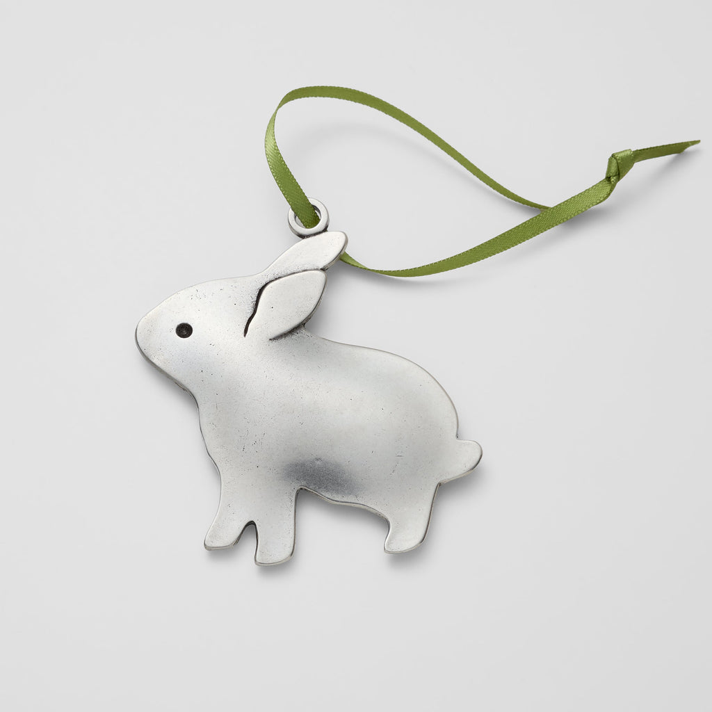 pewter bunny ornament