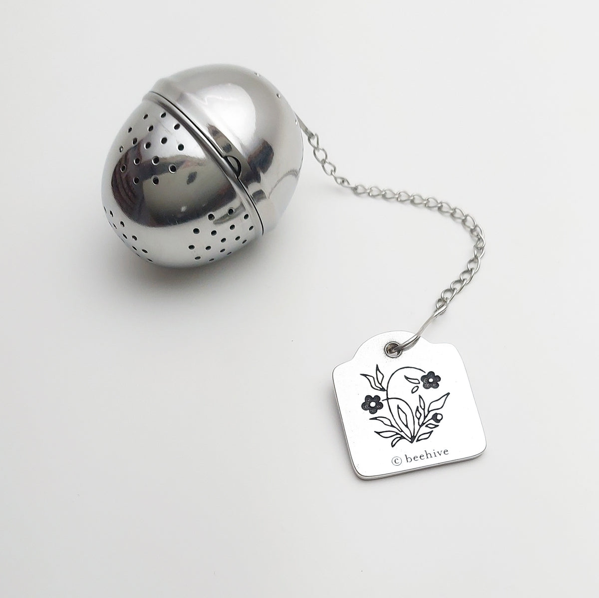 Tea Infuser with Pewter Tag | Handcrafted, Happy Table Decor