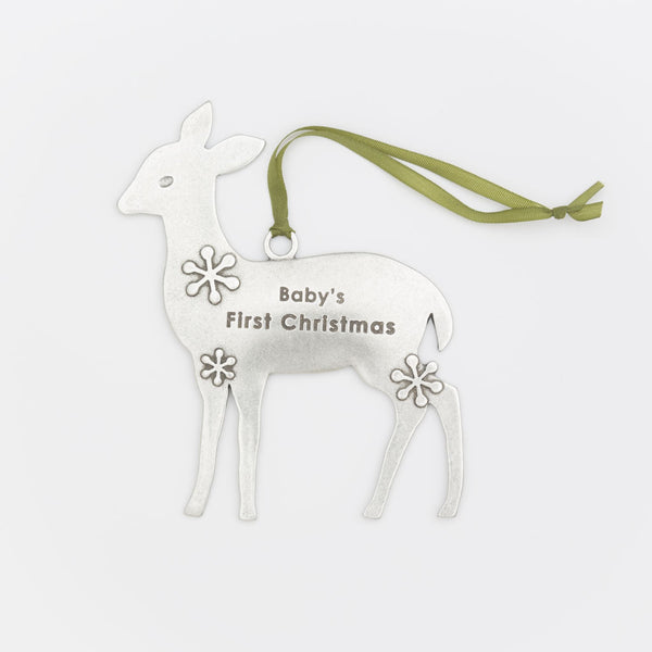 baby's first christmas pewter ornament heirloom 
