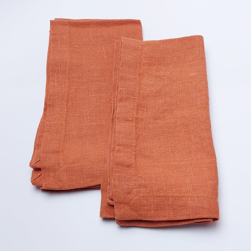 Persimmon Linen Napkins