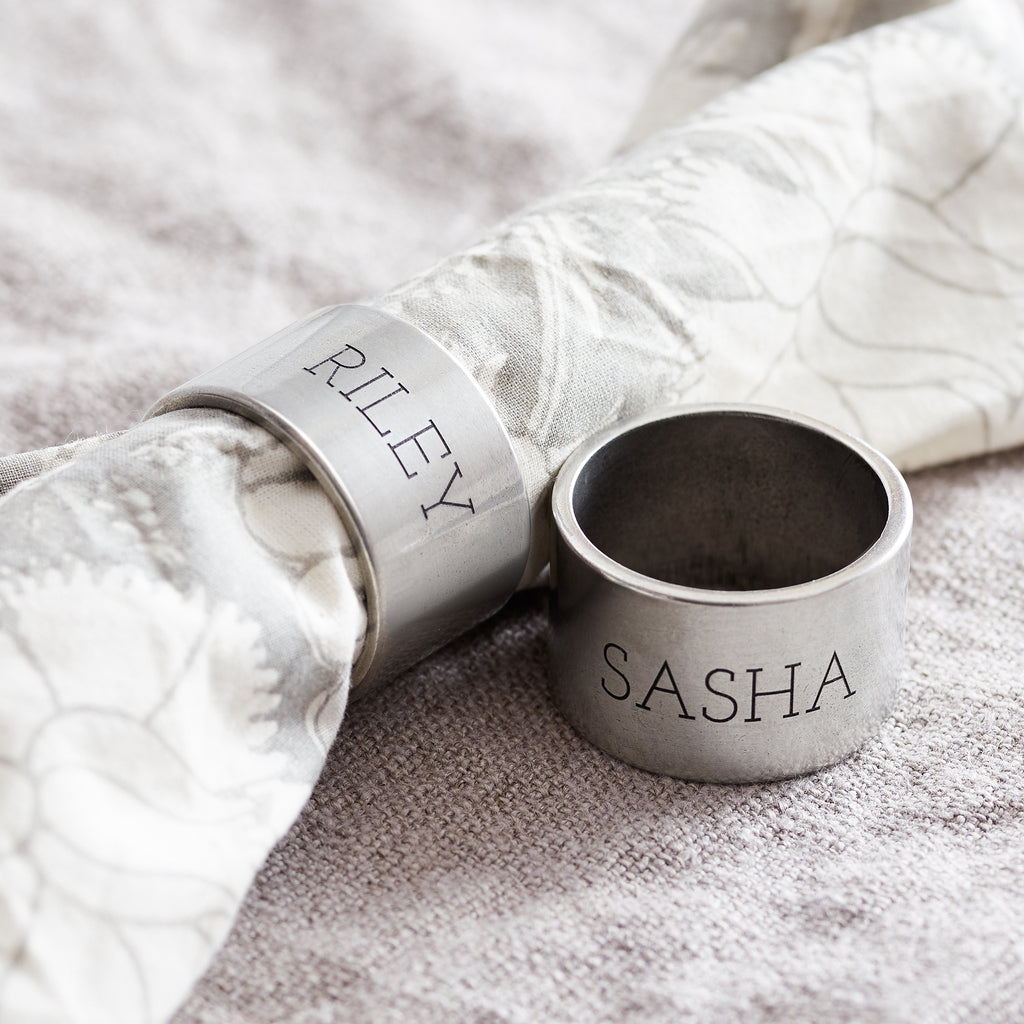 Personalized Pewter Napkin Ring  Handcrafted Simplicity – Beehive Handmade